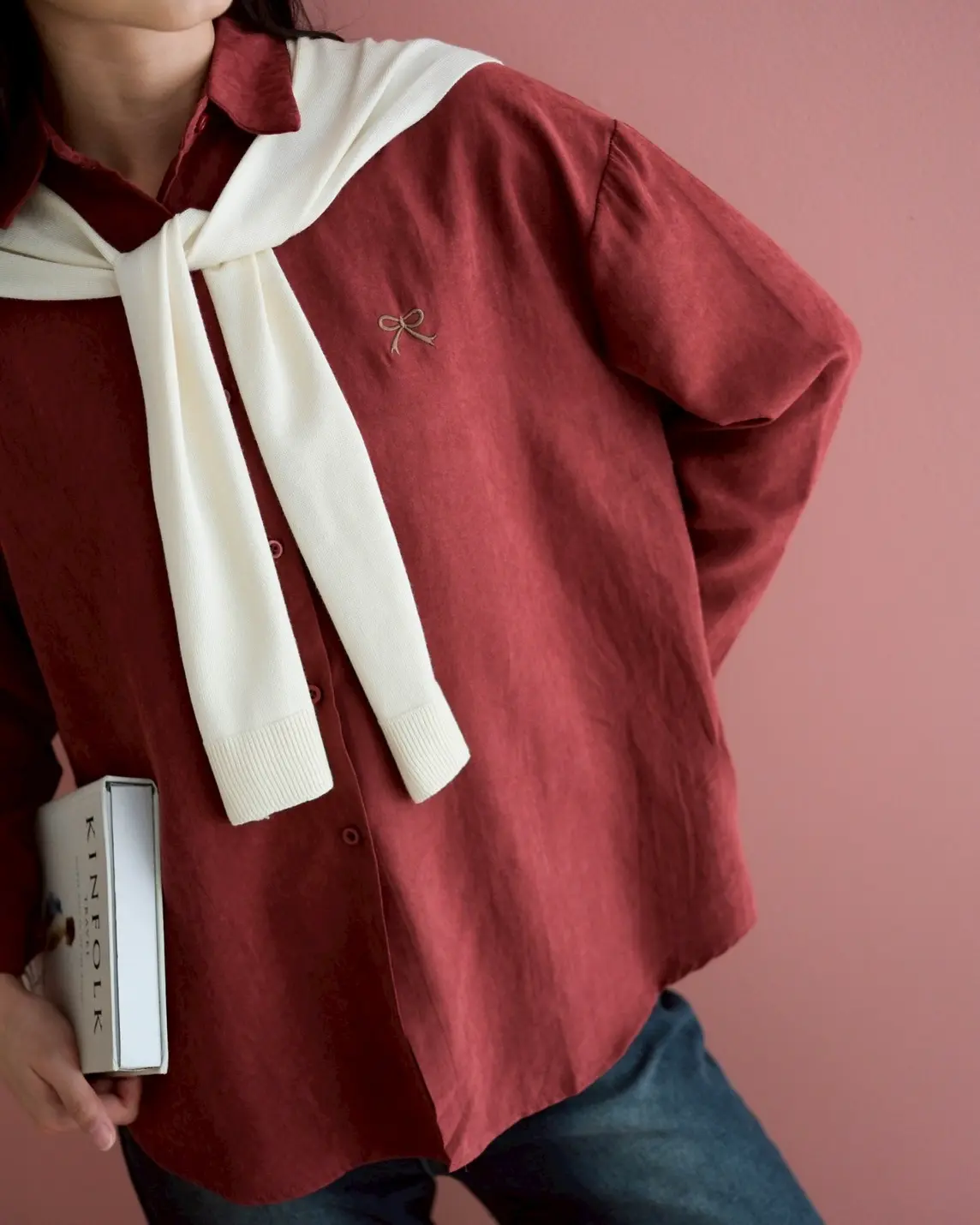 Yamile Shirt Kode 350F Maroon - Image 7