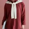 Yamile Shirt Kode 350F Maroon - Image 6