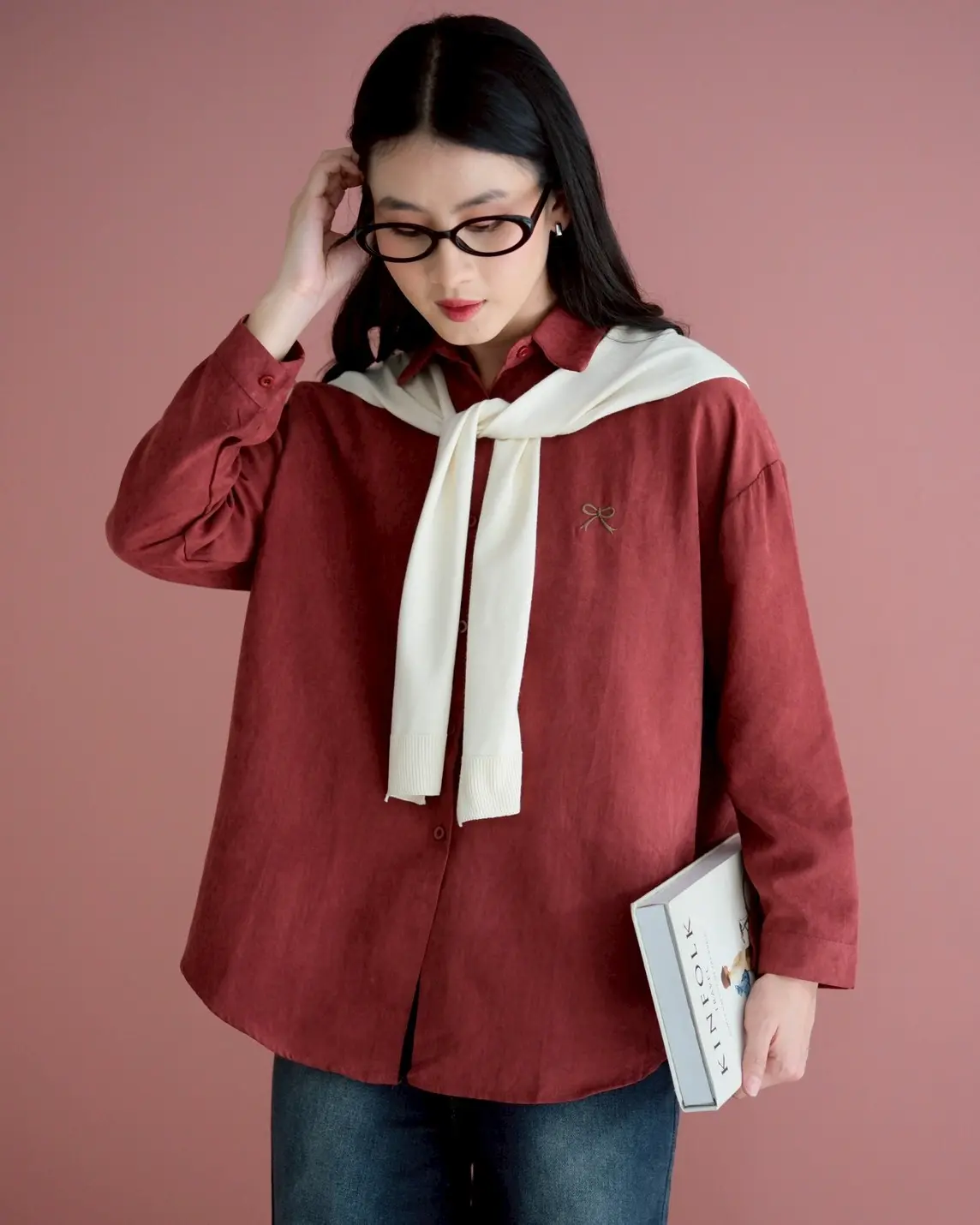 Yamile Shirt Kode 350F Maroon