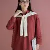 Yamile Shirt Kode 350F Maroon - Image 4