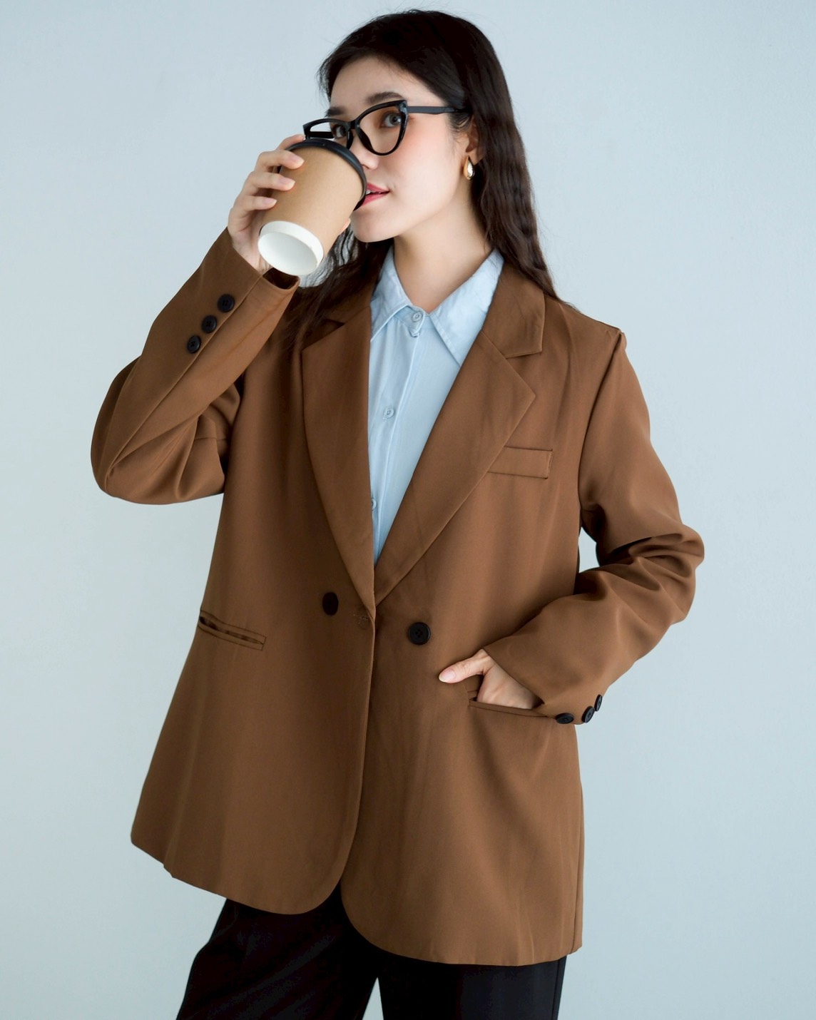 Zayra Blazer Kode 381G Brown - Image 4