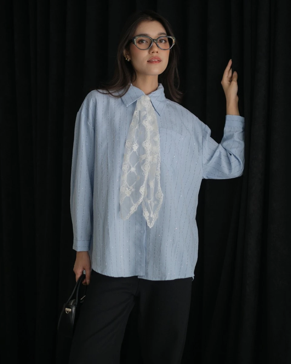 Hadifa Shirt Kode 472G Blue