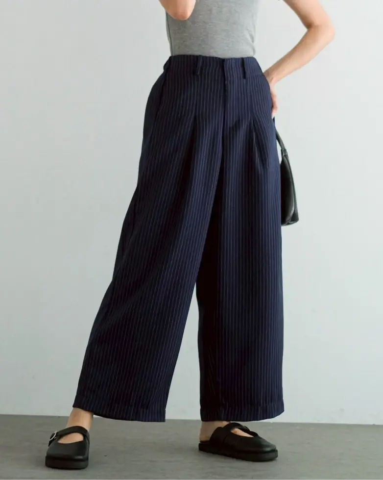 Hyuna Stripe Pants Kode 25405 Navy - Image 3