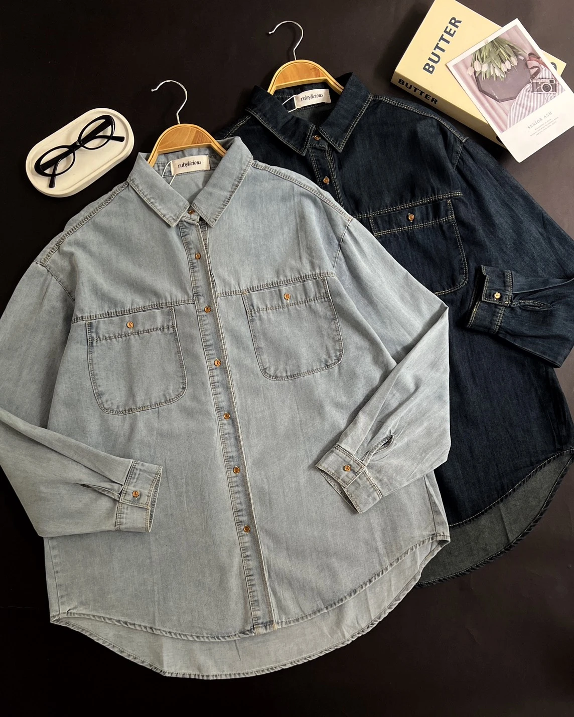 Igenia Denim Shirt Kode 644G Dark Blue - Image 3