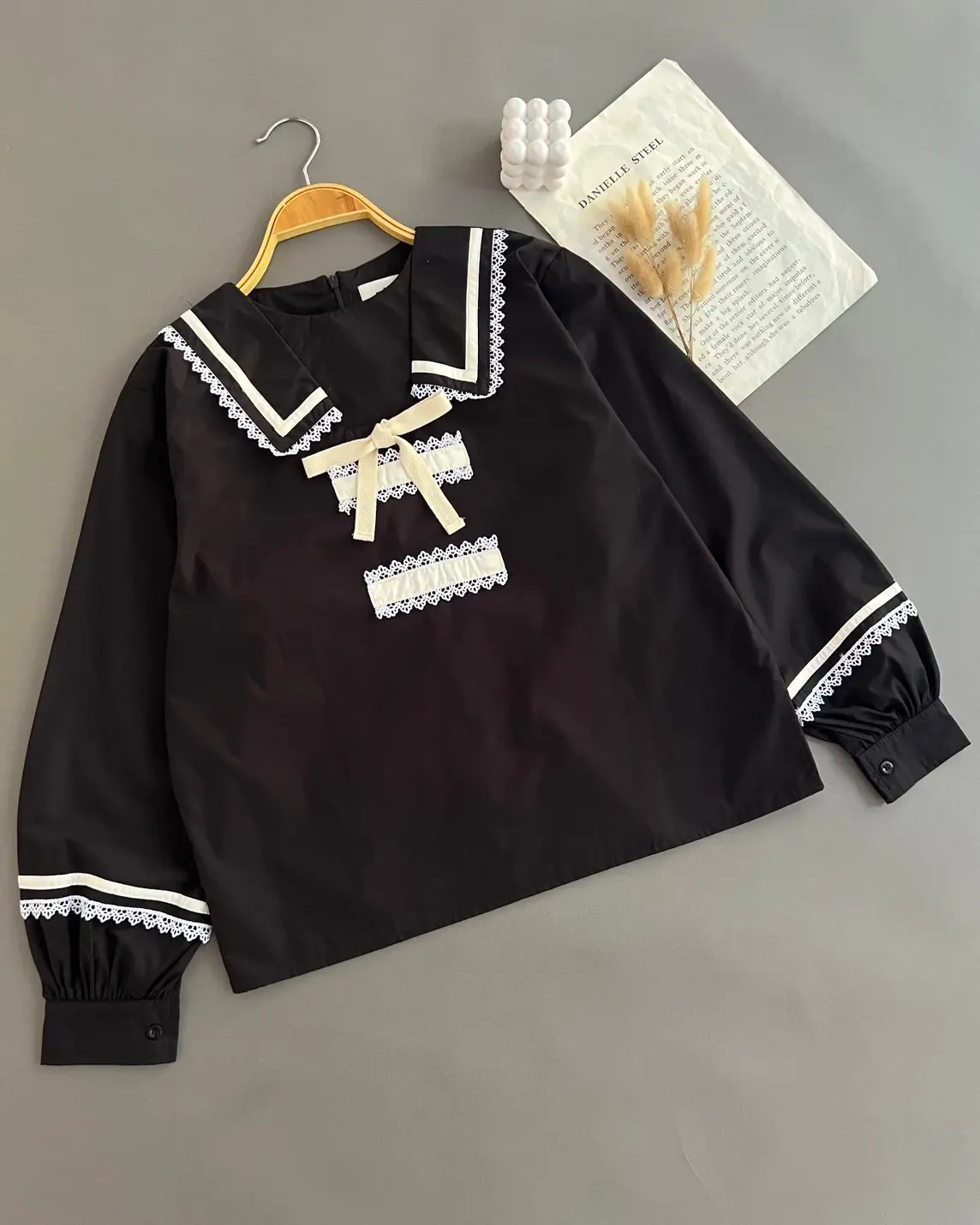 Tyla Blouse Black-Broken White