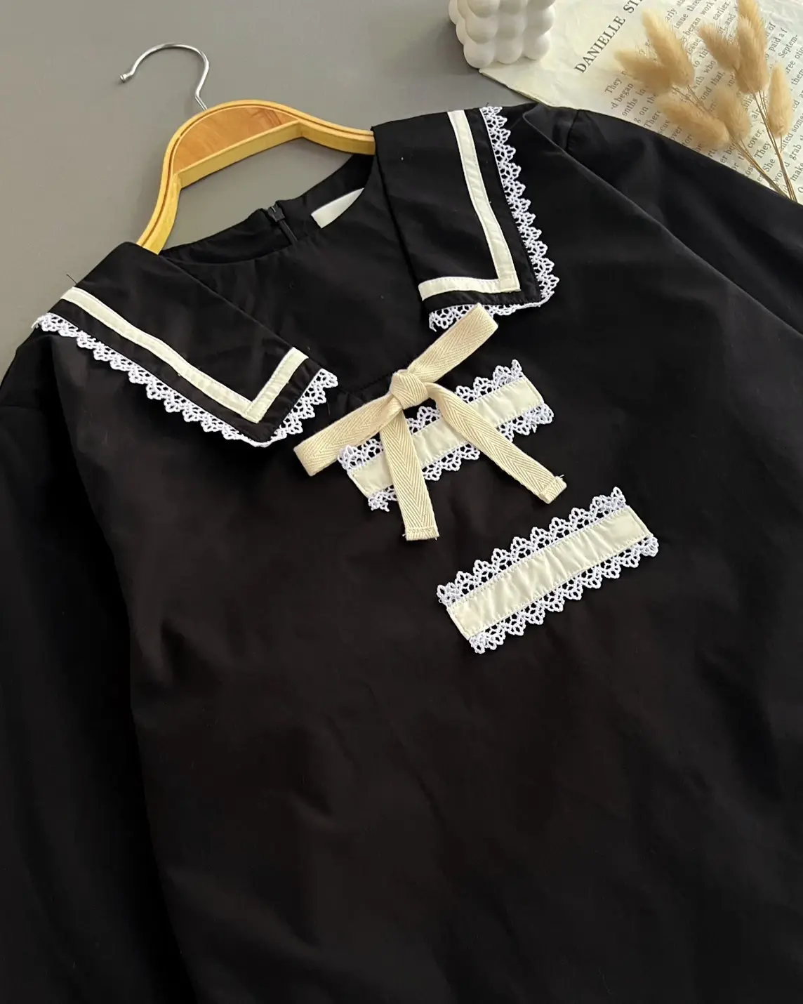 Tyla Blouse Black-Broken White - Image 2