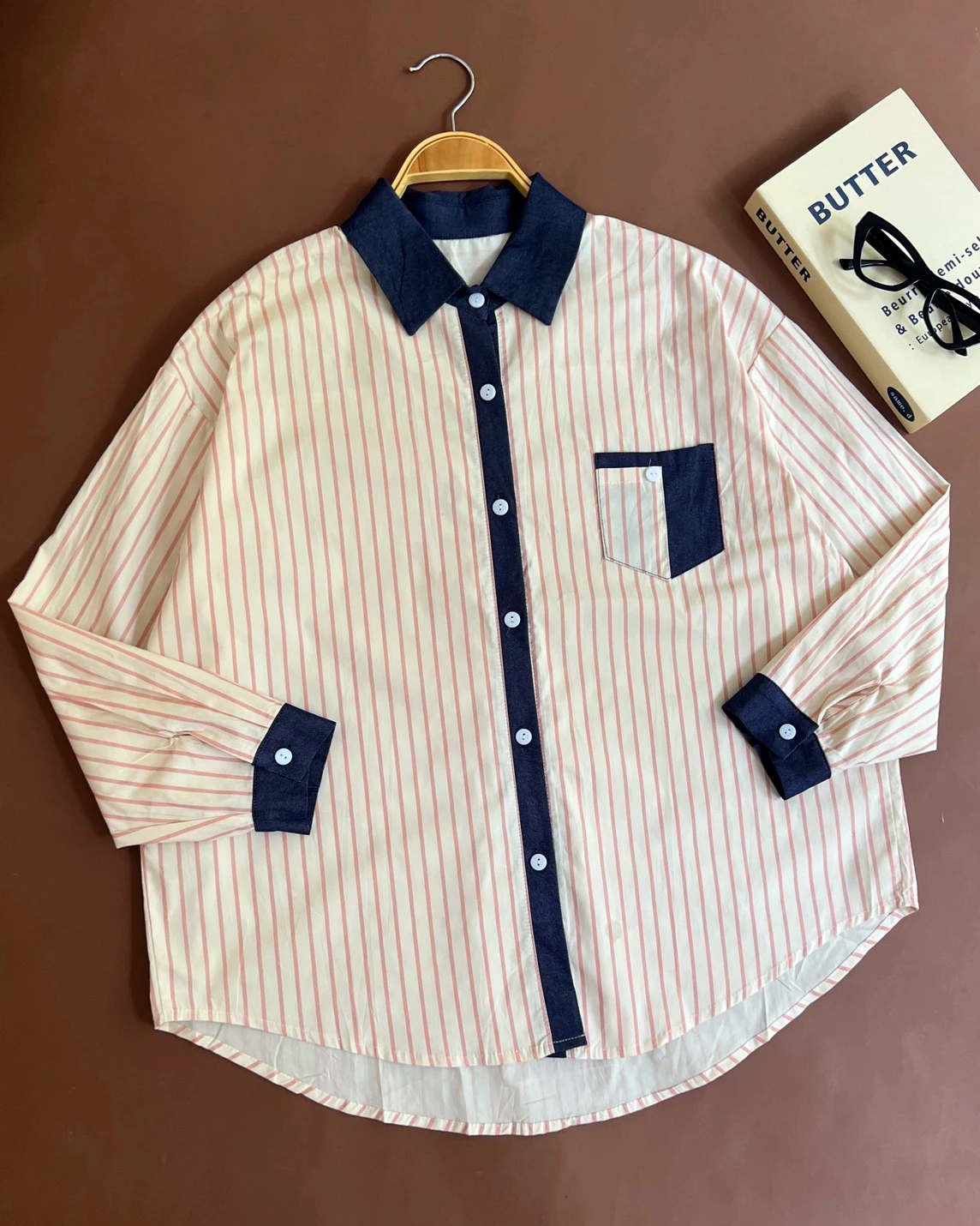 Unami Stripe Shirt Kode 279G Pink - Image 4