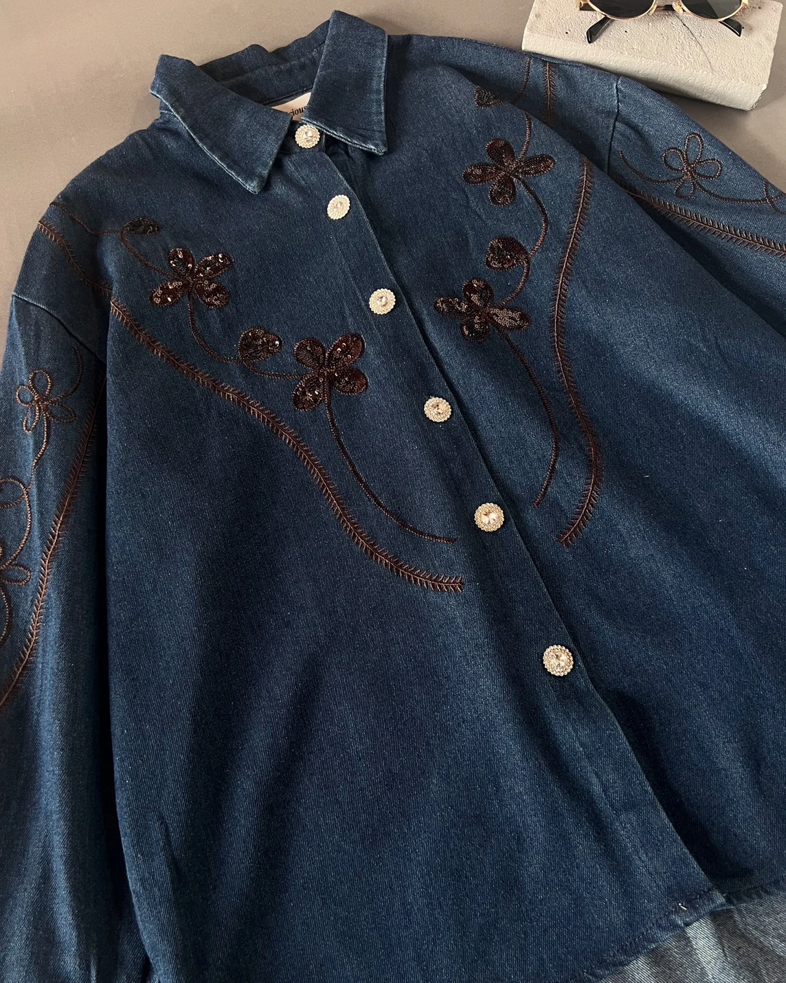 Xolka Denim Shirt Kode 540N Dark Blue