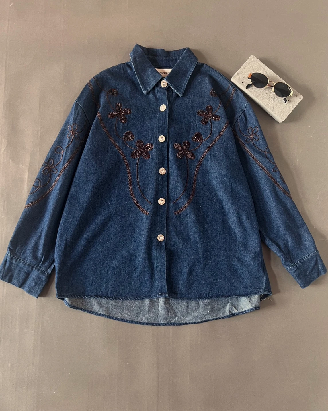 Xolka Denim Shirt Kode 540N Dark Blue - Image 3