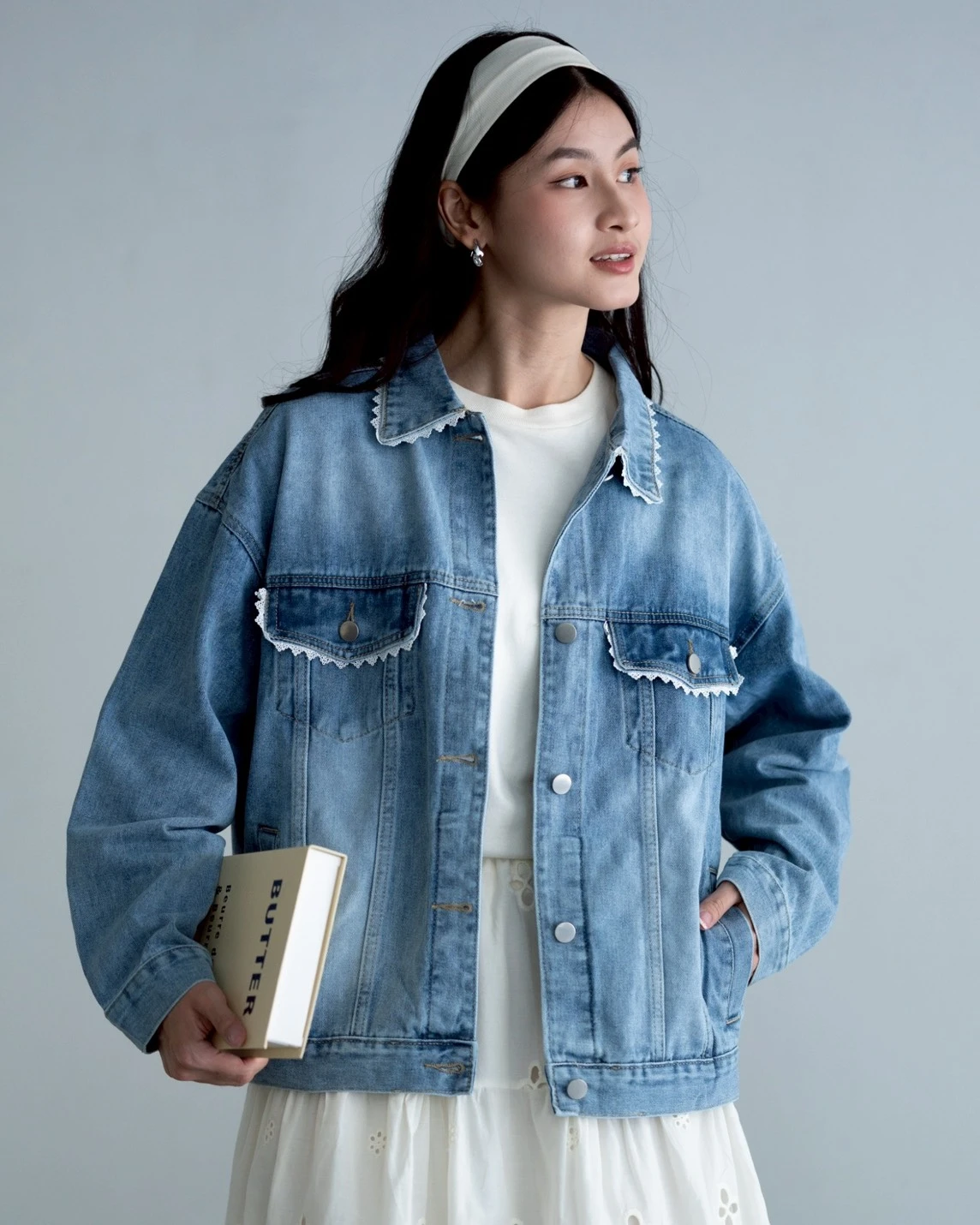 Lucyra Denim Jacket Kode 653G Light Blue - Image 3