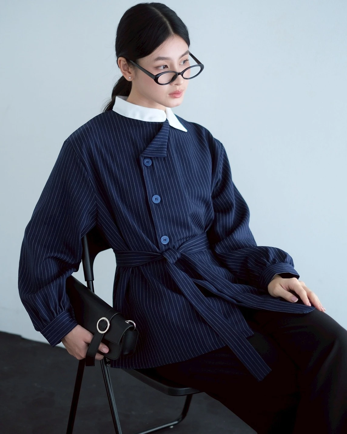 Deamour Stripe Shirt Kode 25374 Navy