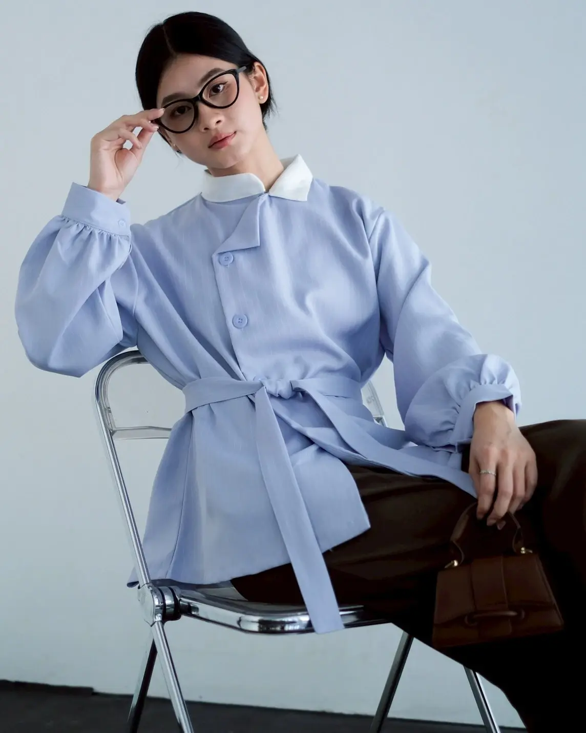Deamour Stripe Shirt Kode 25374 Blue - Image 3