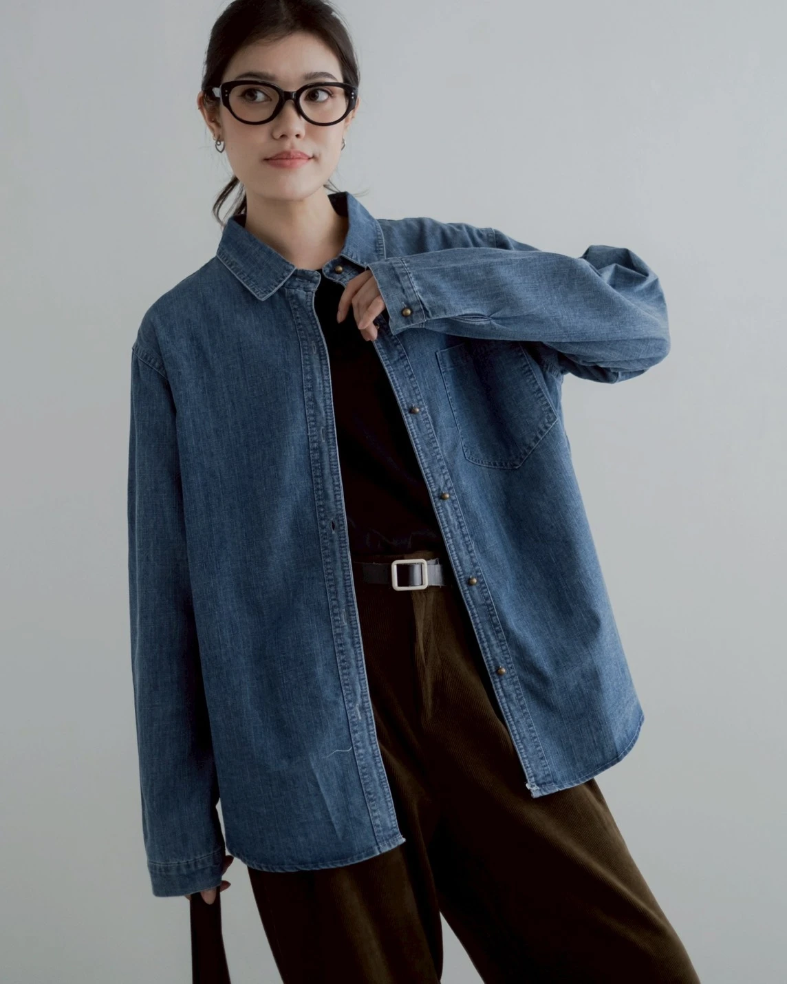 Ilysa Denim Shirt Kode 747G Medium Blue - Image 4