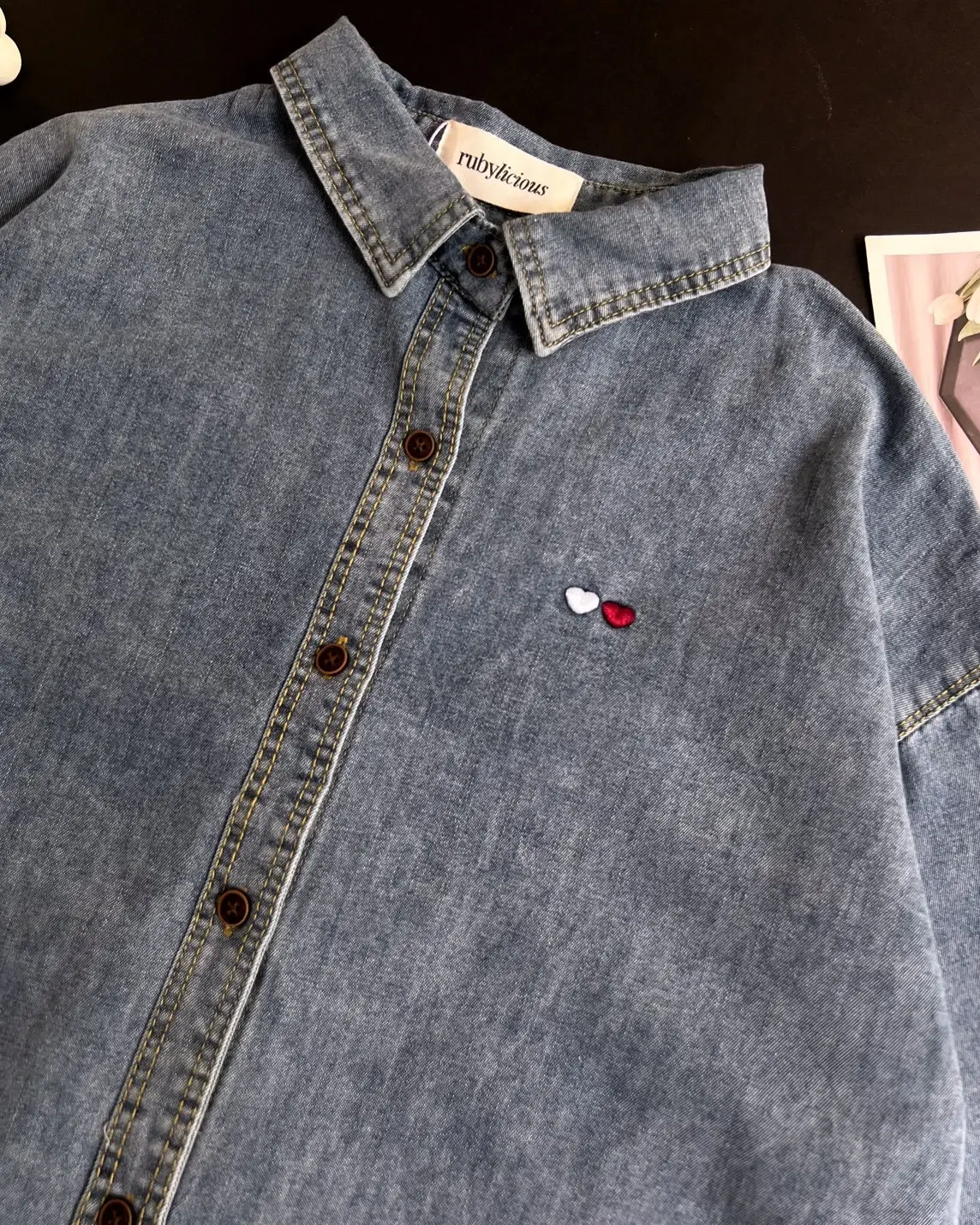 Oyaina Denim Shirt Kode 651G Light Blue - Image 3