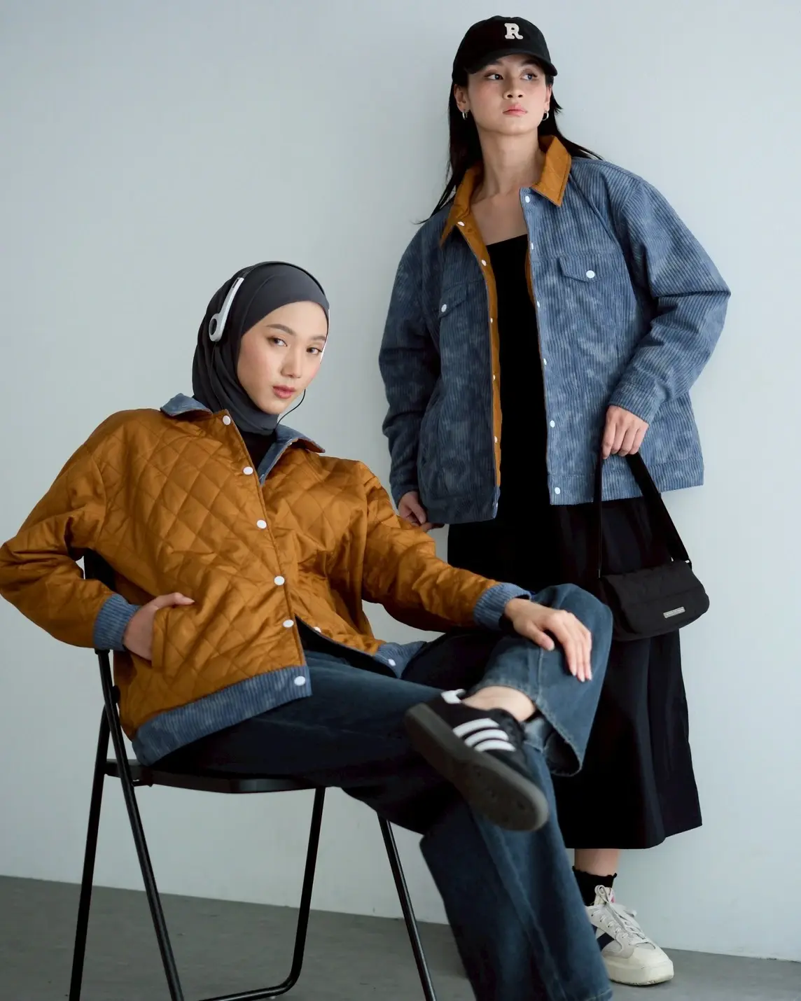Daphne Doubleface Jacket Blue Denim-Cinnamon - Image 2