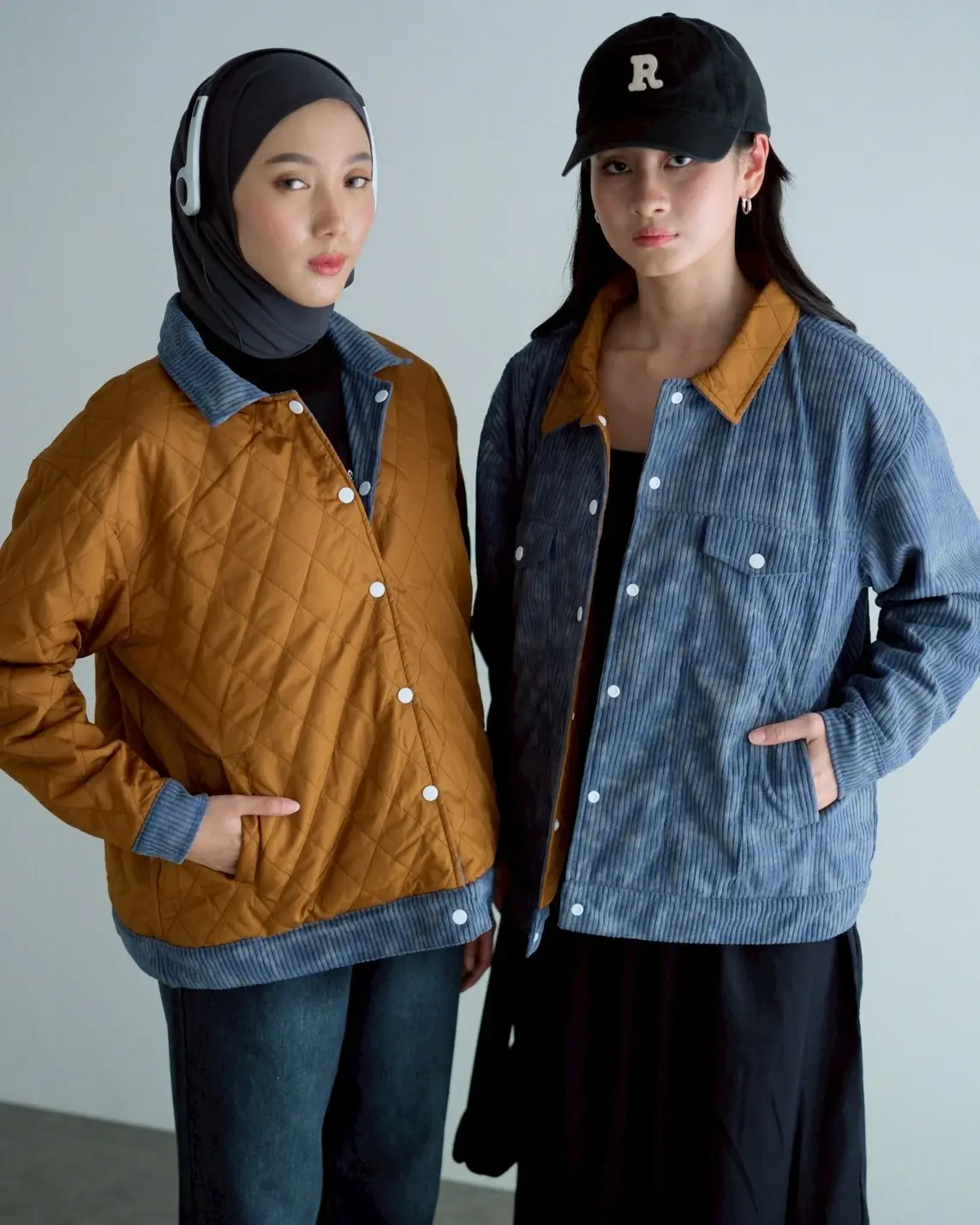 Daphne Doubleface Jacket Blue Denim-Cinnamon