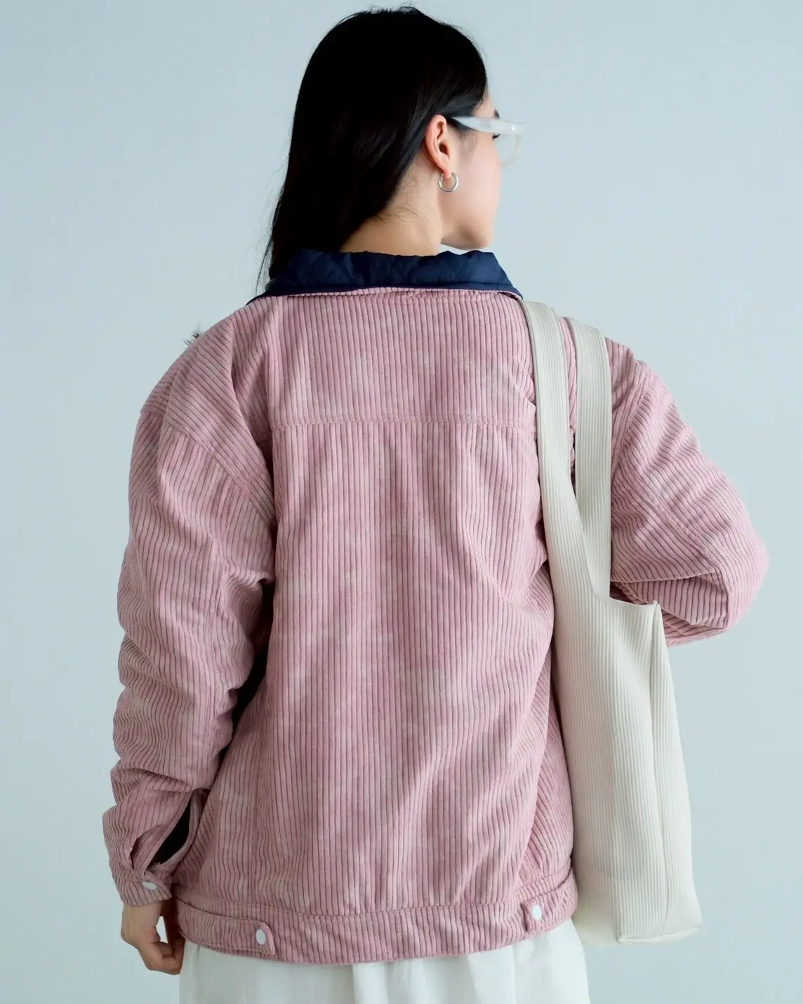 Daphne Doubleface Jacket Pink-Navy - Image 4