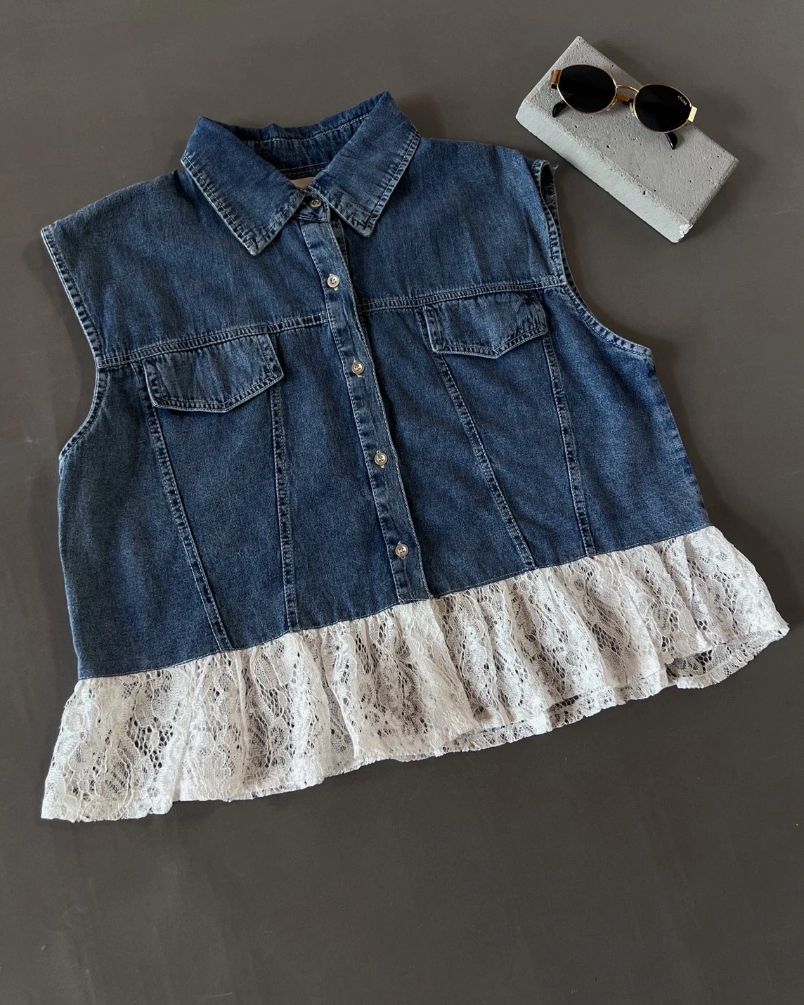 Palzia Denim Vest Kode 1626 Medium Blue-Bw