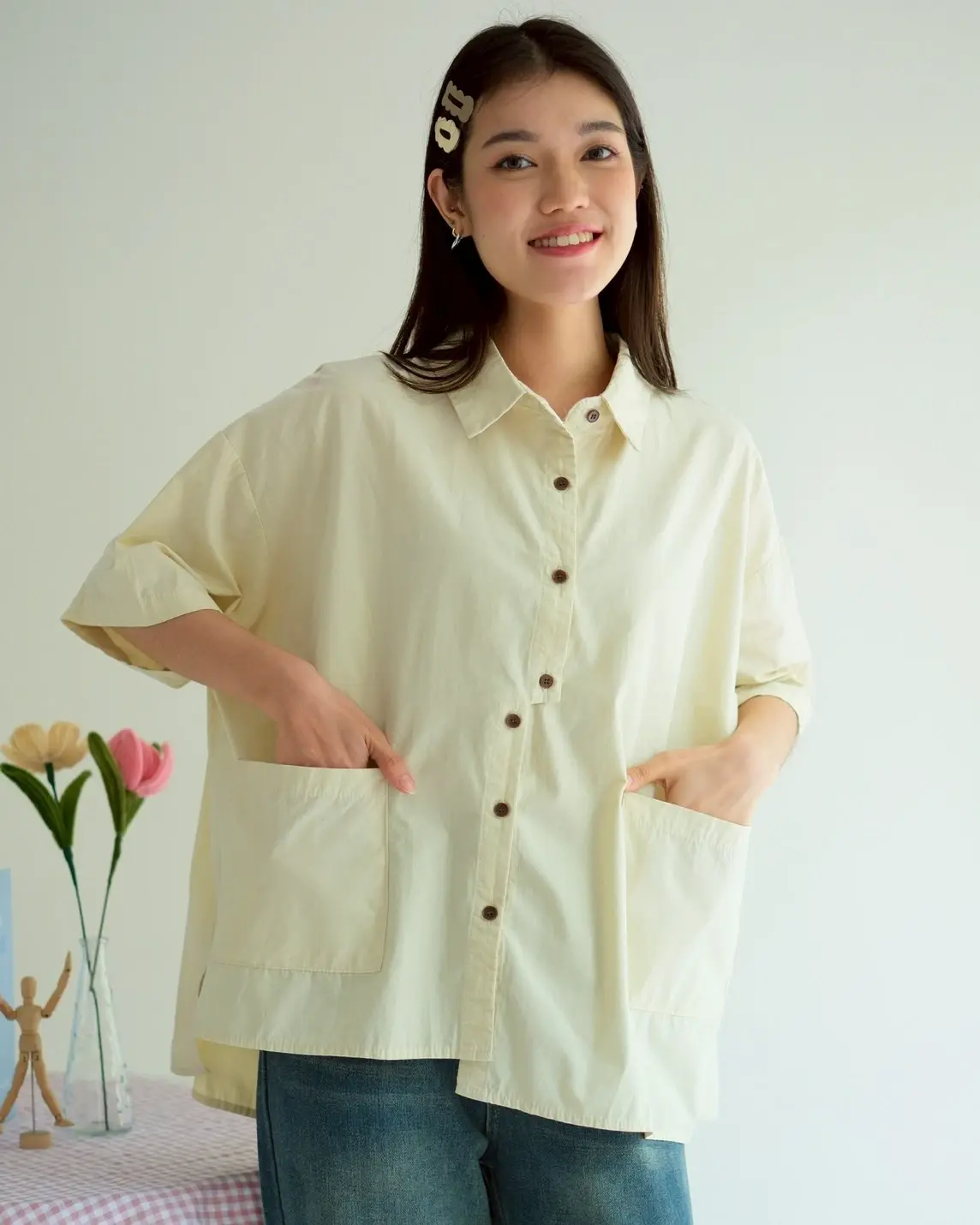 Aldys Shirt Kode 243G Cream - Image 3