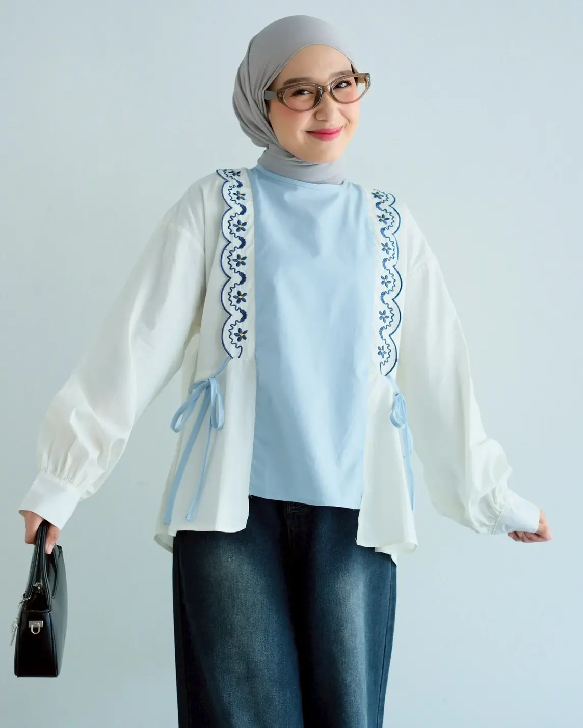 Regina Blouse Kode 80111 Dusty Blue - Image 2