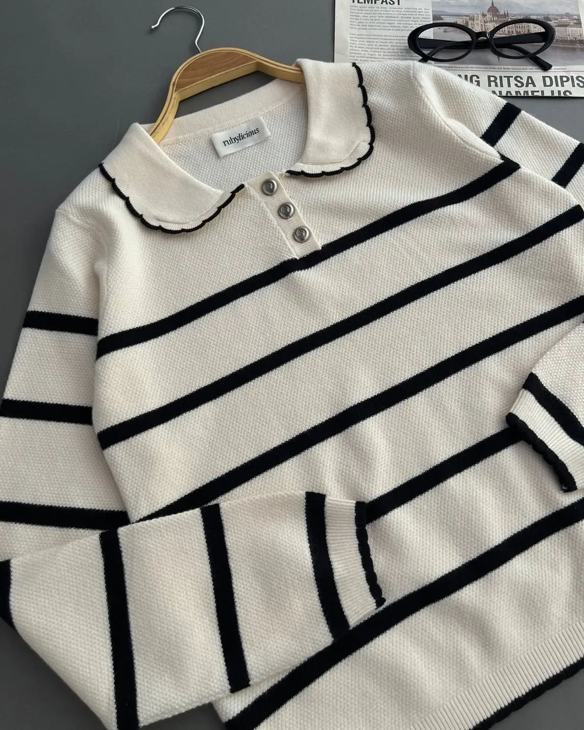 Despina Stripe Longsleeve Kode 308H Ivory - Image 3