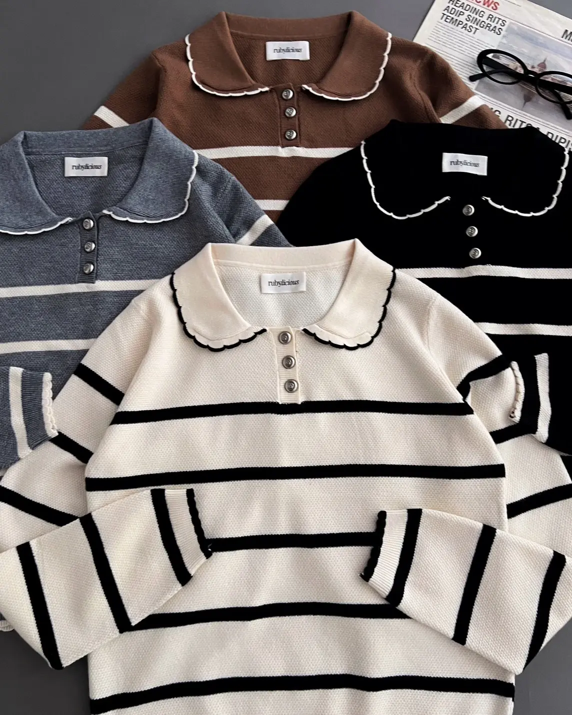Despina Stripe Longsleeve Kode 308H Ivory - Image 2