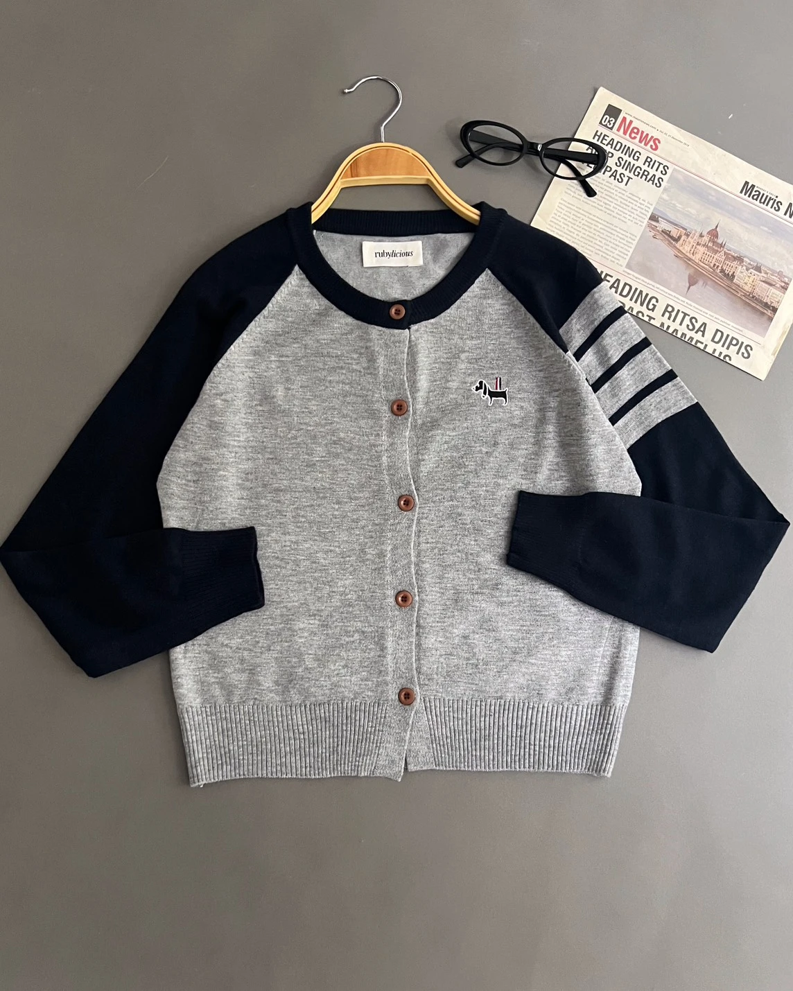 Elaxa Cardi Kode 311H Grey-Navy