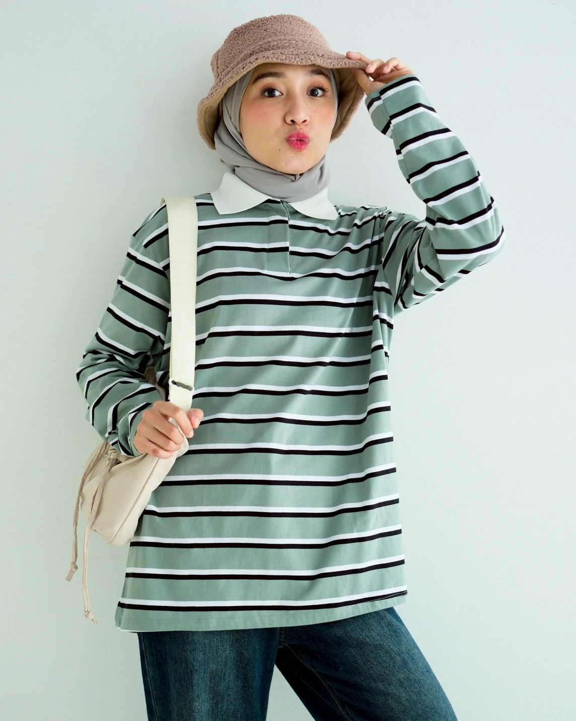 Nelson Stripe Longsleeve Kode 25325 Green-Bw-Black