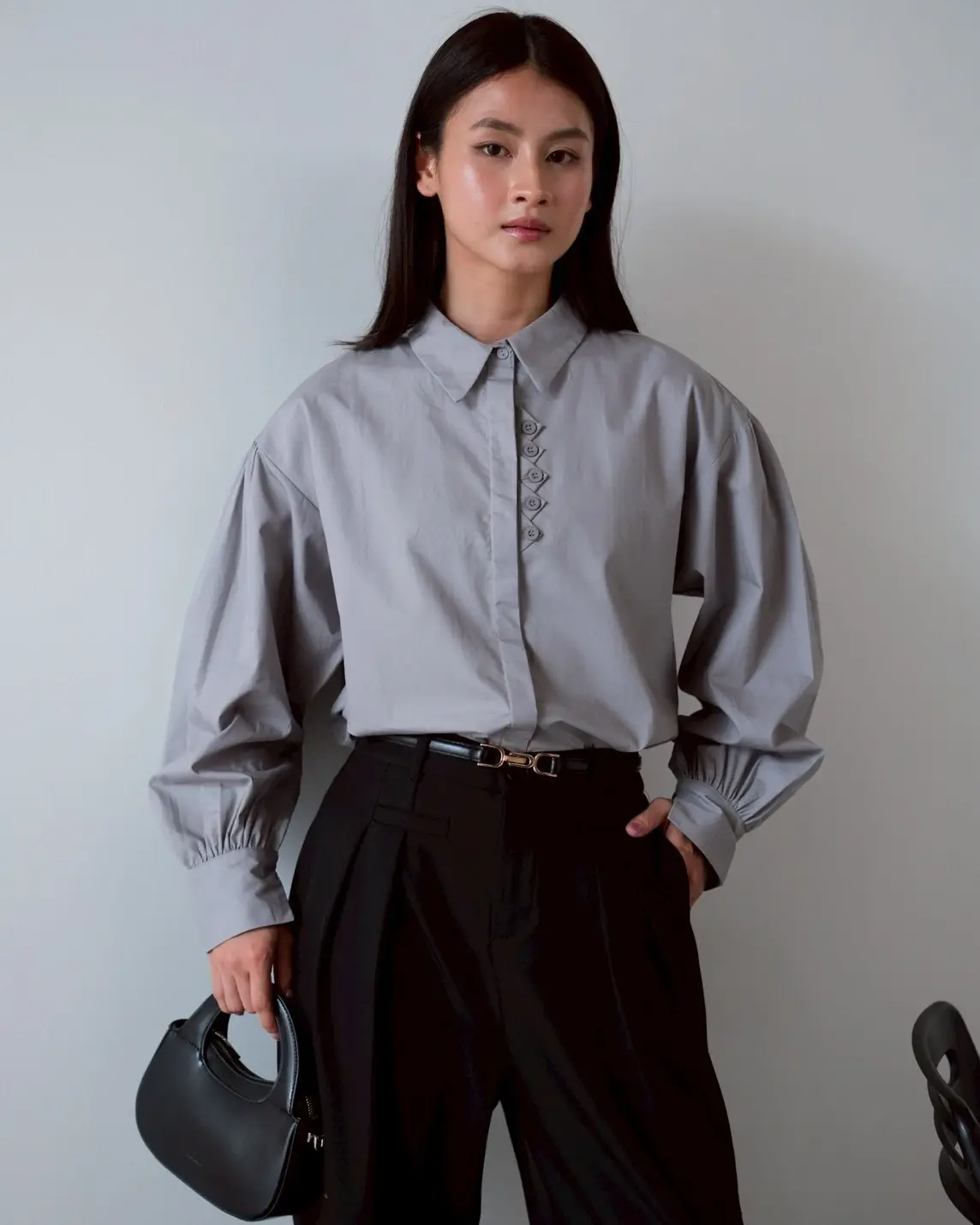 Zori Shirt Kode 1460 Stone Grey