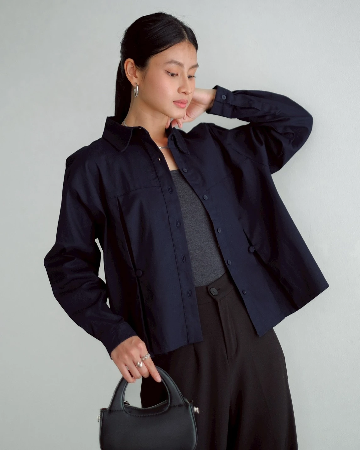 Ferena Shirt Kode V3402 Navy - Image 3