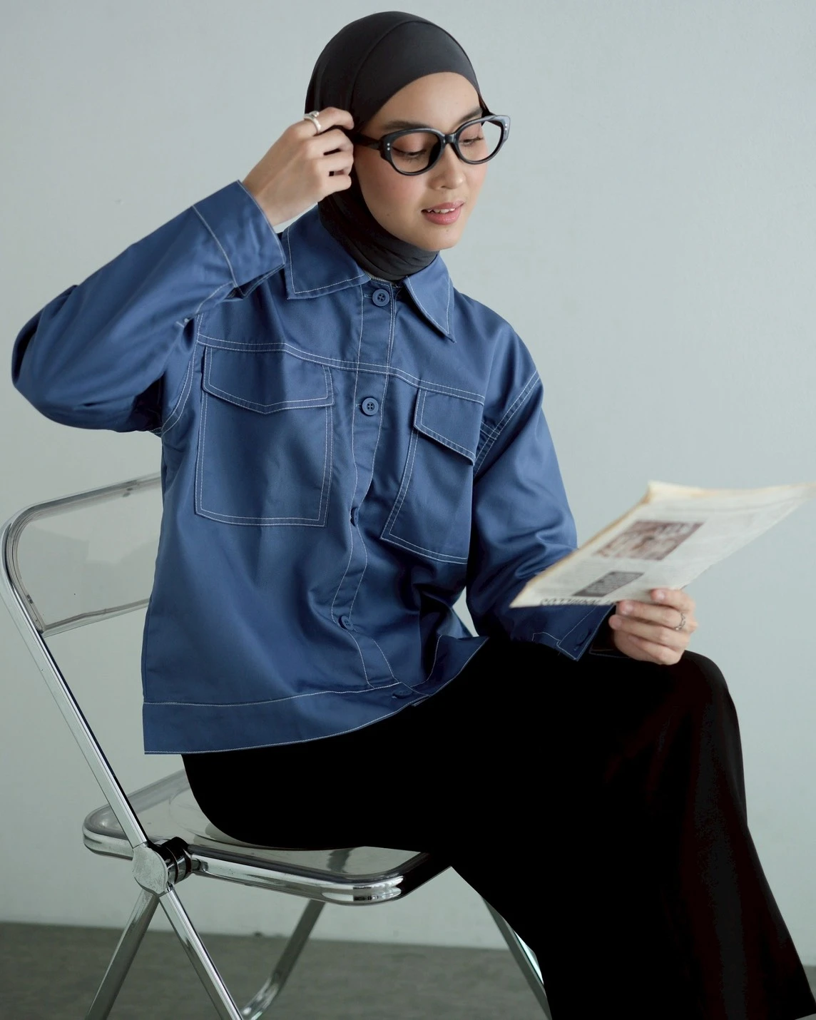 Thahira  Shirt Blue Denim