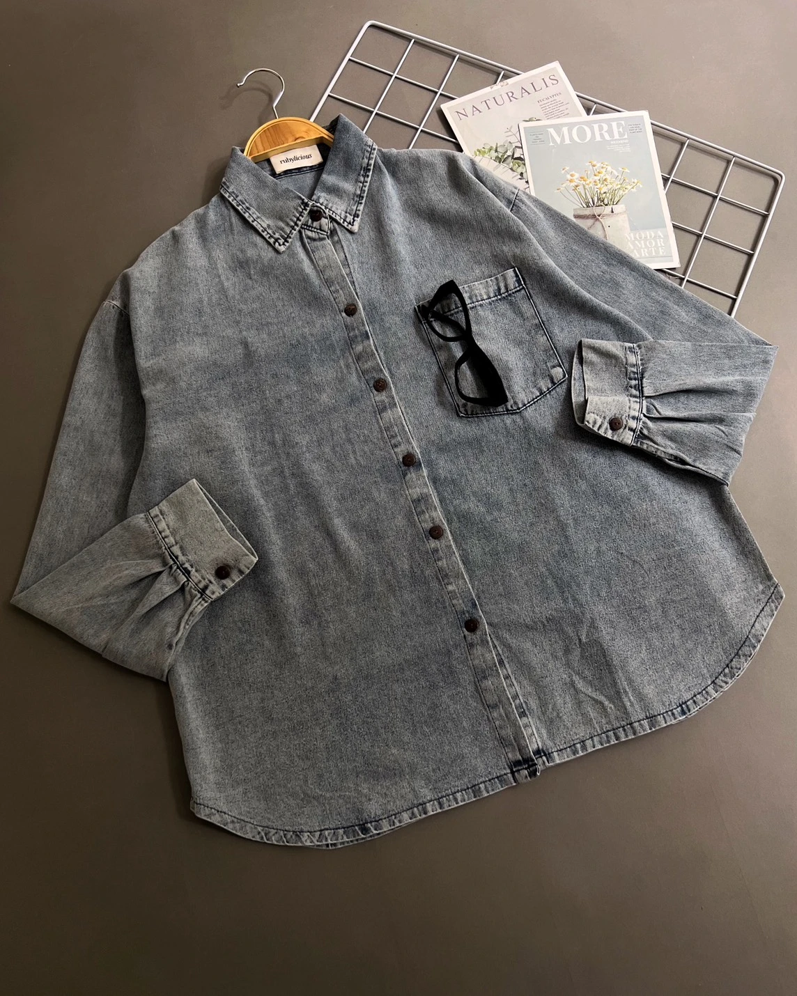 Alternative view of Braily Denim Shirt Kode 19639 Acid