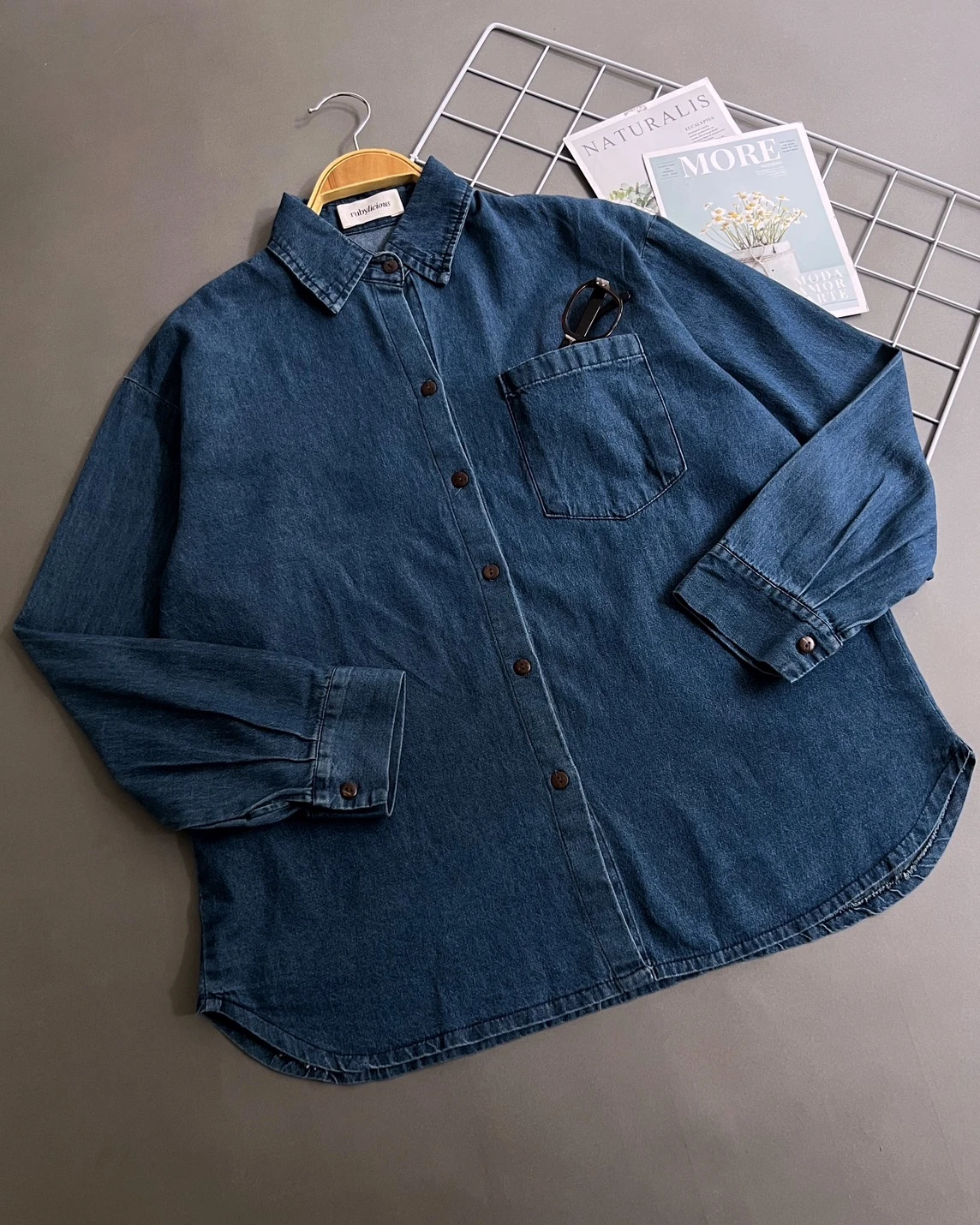 Braily Denim Shirt Kode 19639 Medium Blue - Image 3