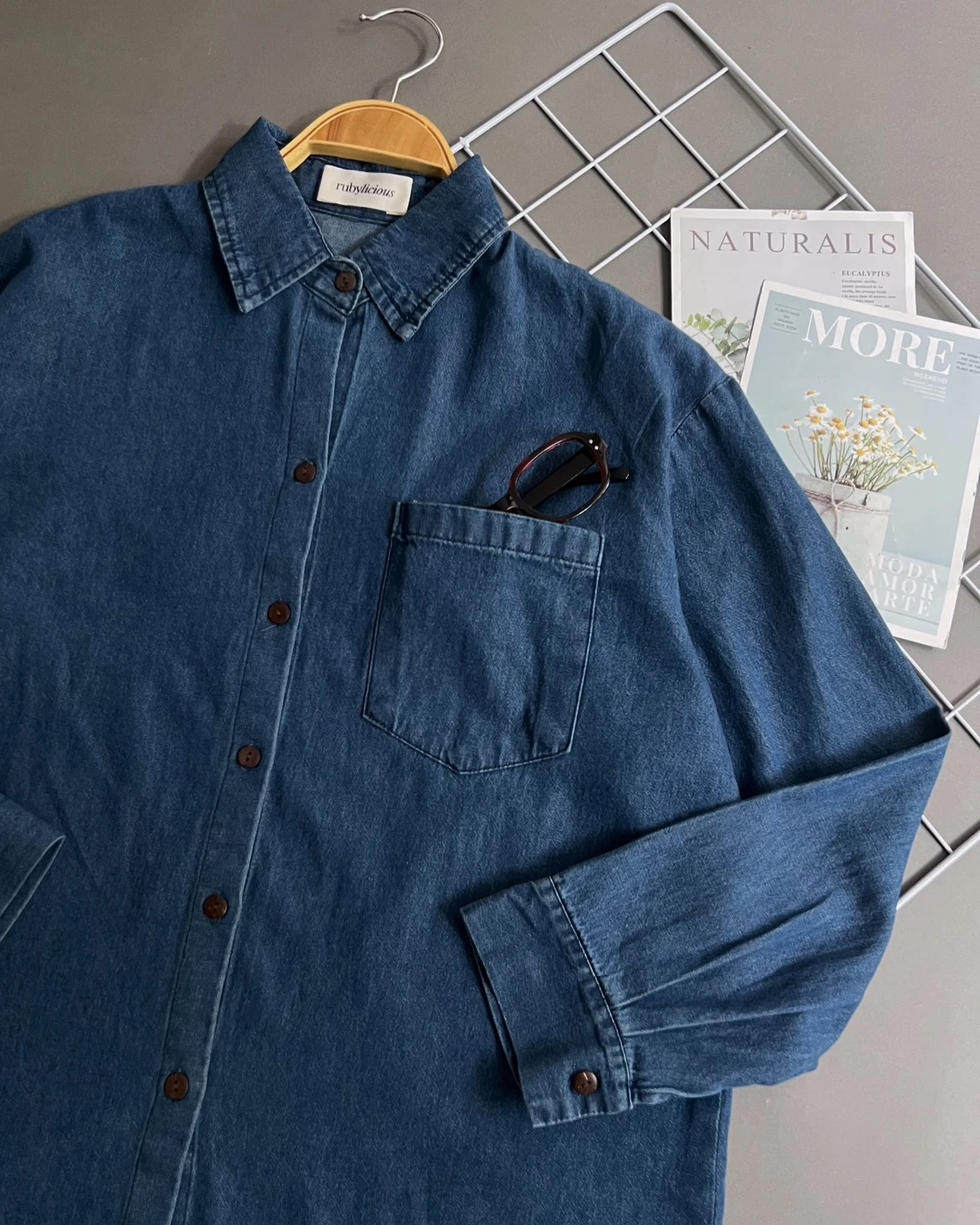 Alternative view of Braily Denim Shirt Kode 19639 Medium Blue