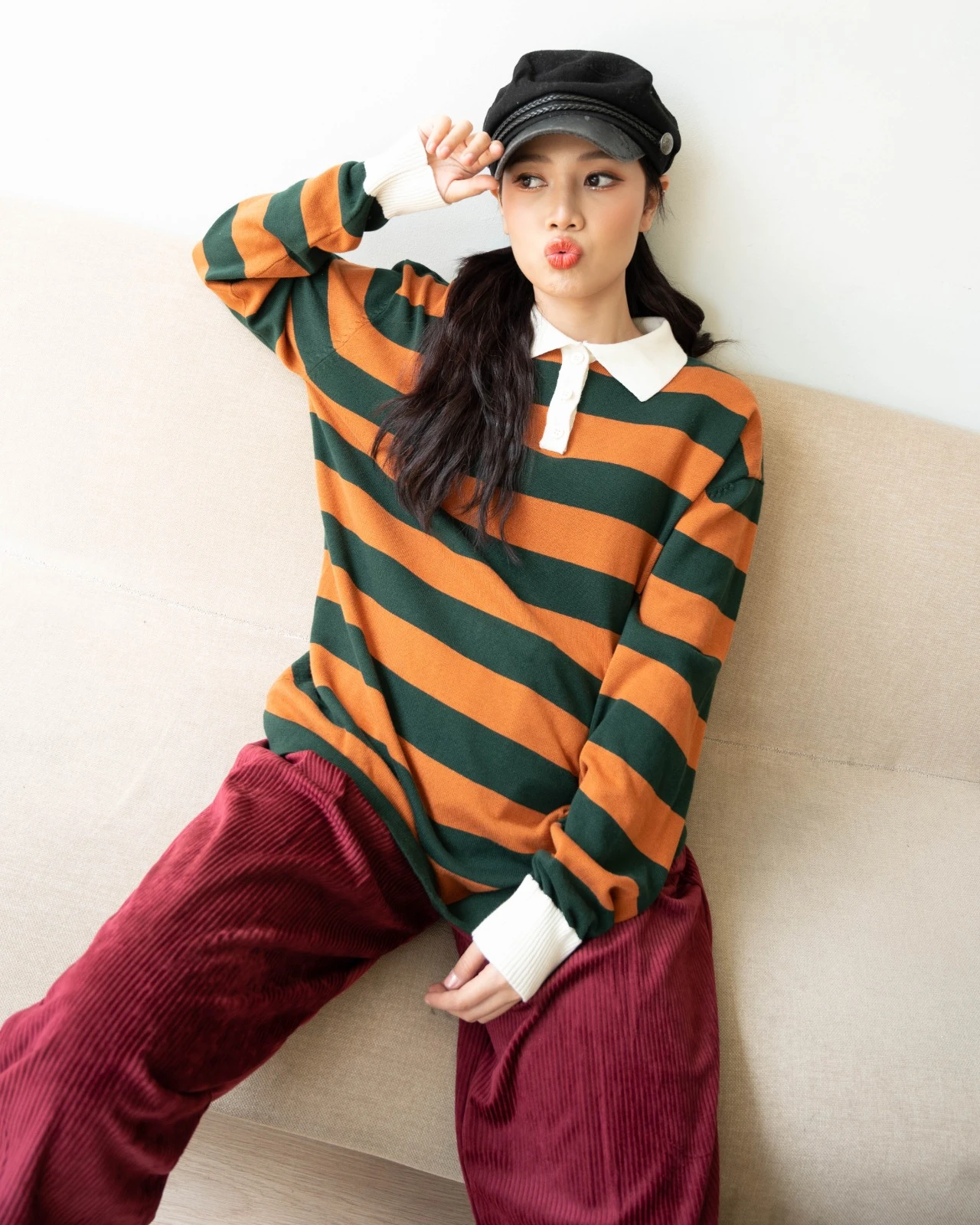 Kourtney Knit Longsleeve Brick - Image 3