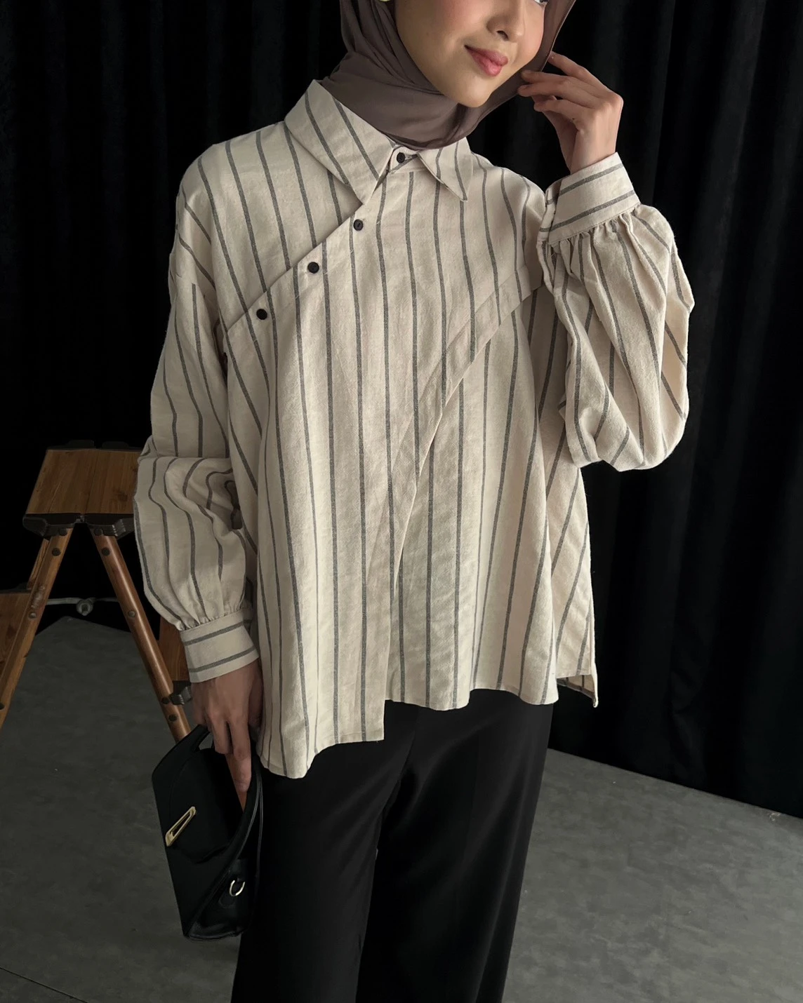 Miroku Shirt Kode 1465 Cream - Image 4