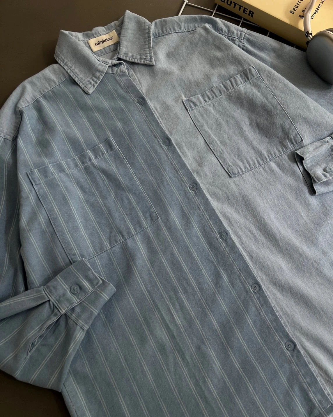 Alternative view of Olexi Denim Shirt Kode 0625 Light Blue