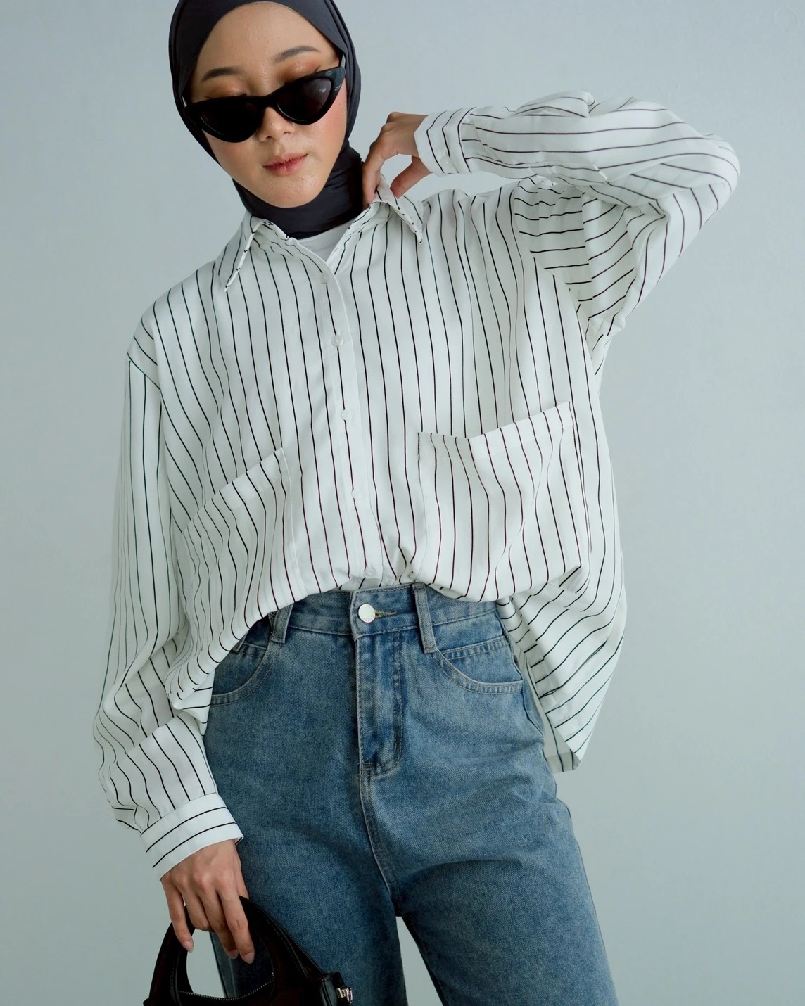 Malory Stripe Shirt Kode 1463 Broken White