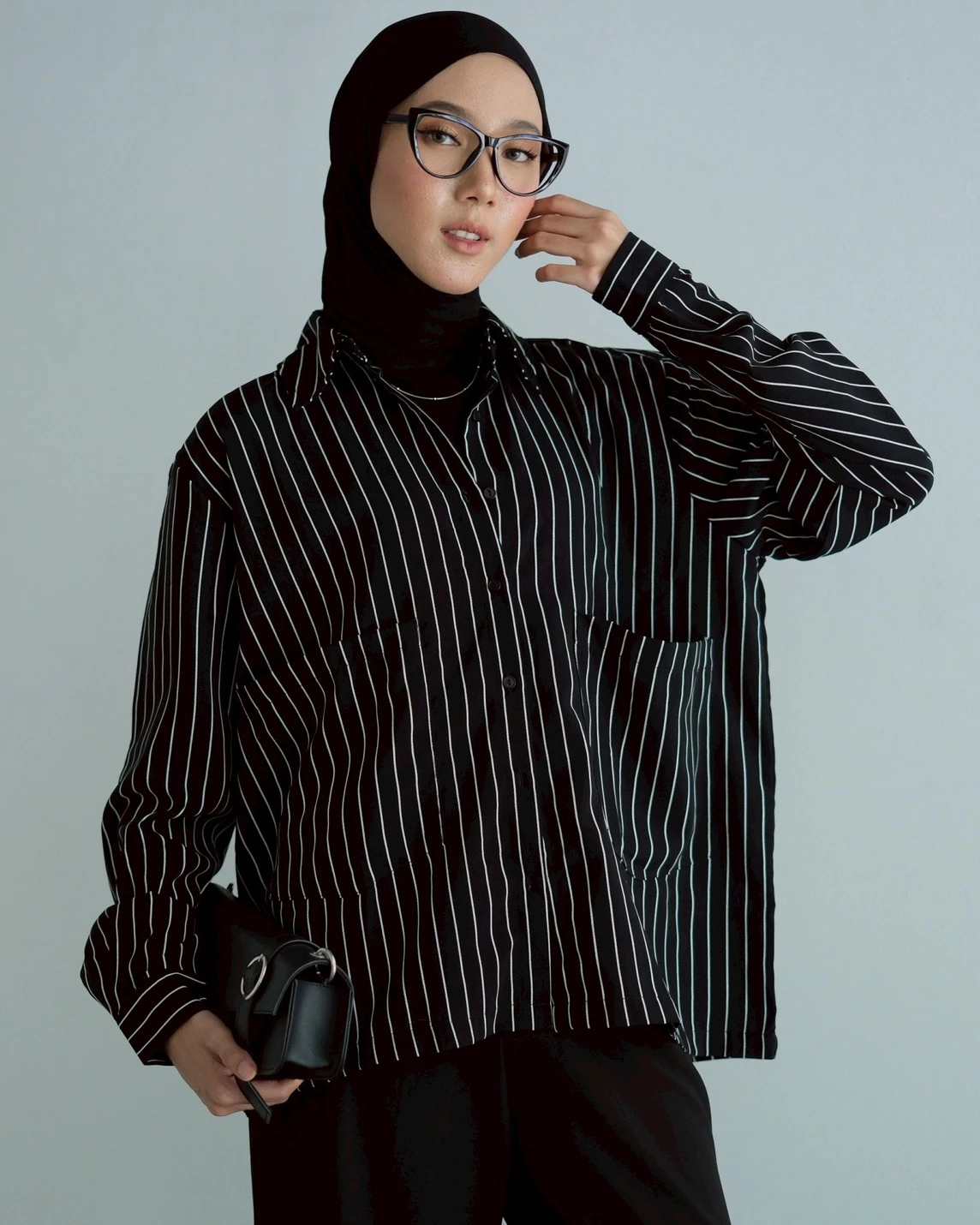 Malory Stripe Shirt Kode 1462 Black - Image 3