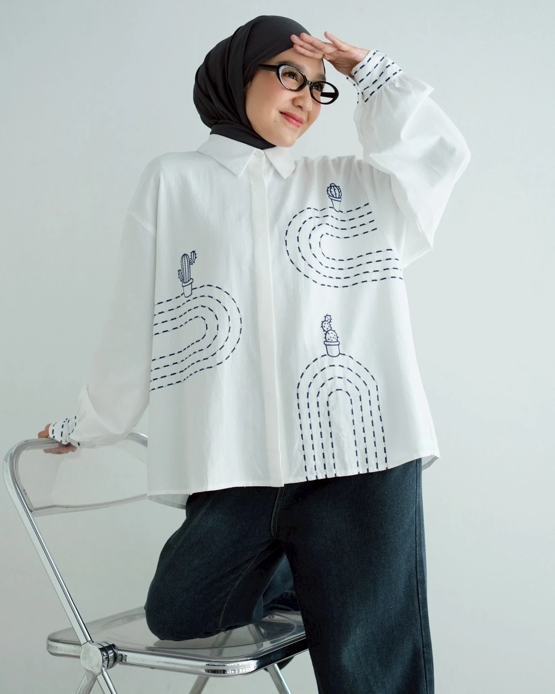 Cactus Shirt Kode 20390 Broken White