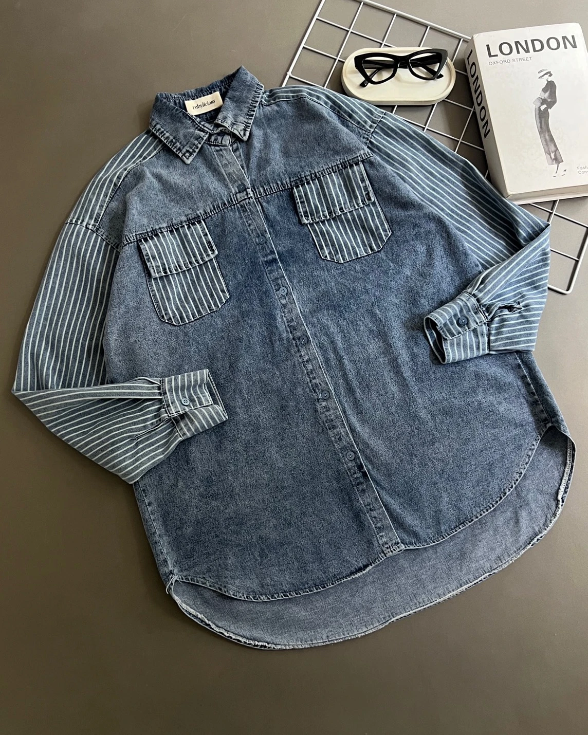 Gladie Denim Shirt Kode 1525 Acid