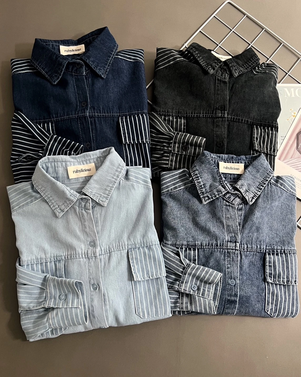 Gladie Denim Shirt Kode 1525 Acid - Image 4