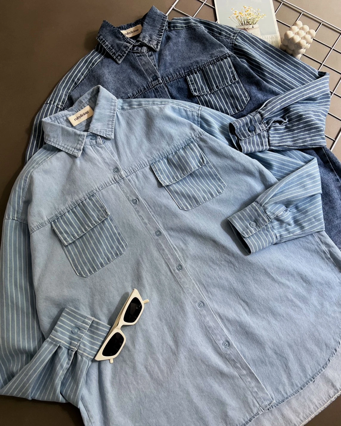 Gladie Denim Shirt Kode 1525 Acid - Image 3