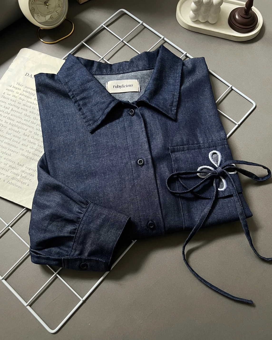 Haize Denim Shirt Dark Blue - Image 4