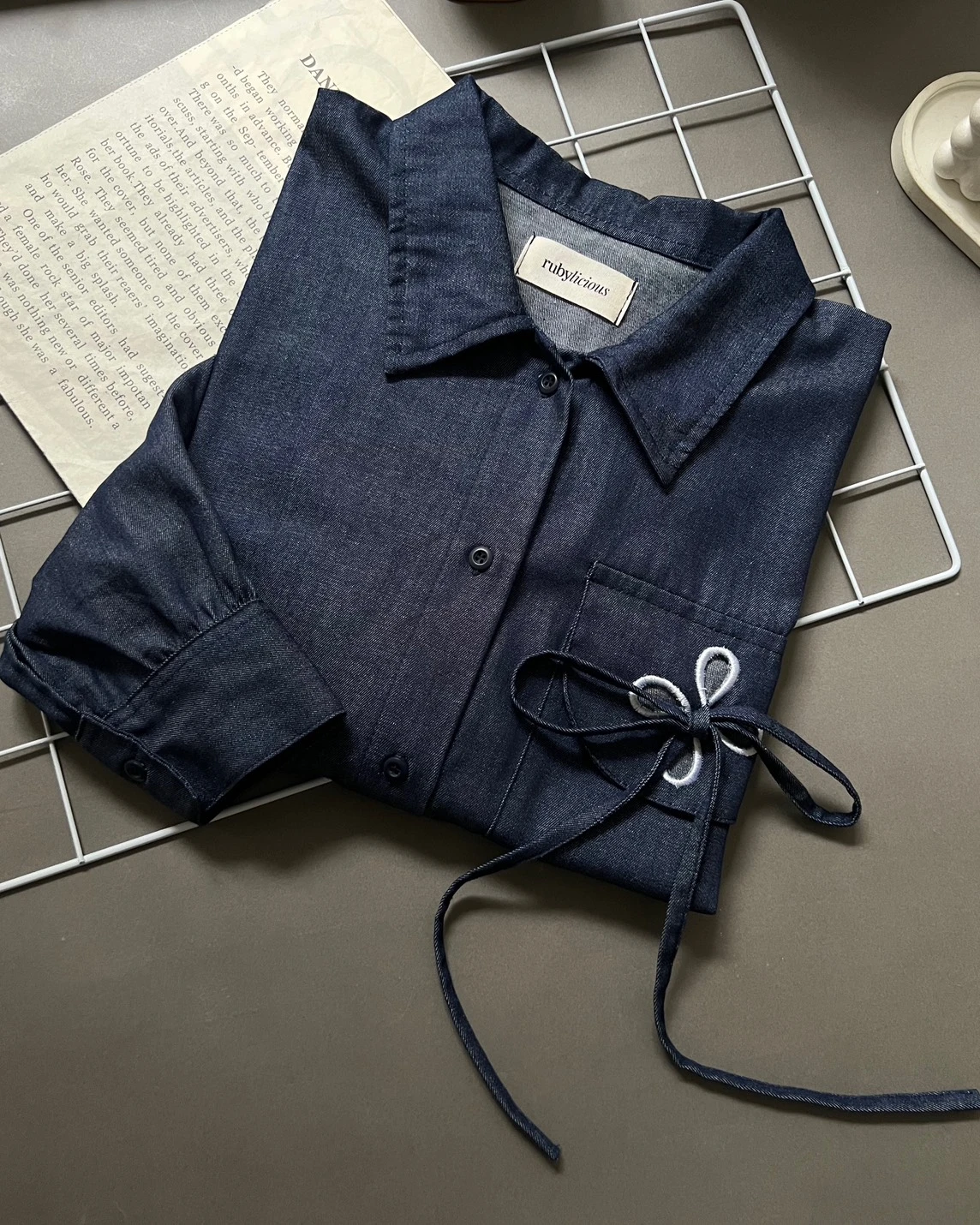 Haize Denim Shirt Dark Blue - Image 3