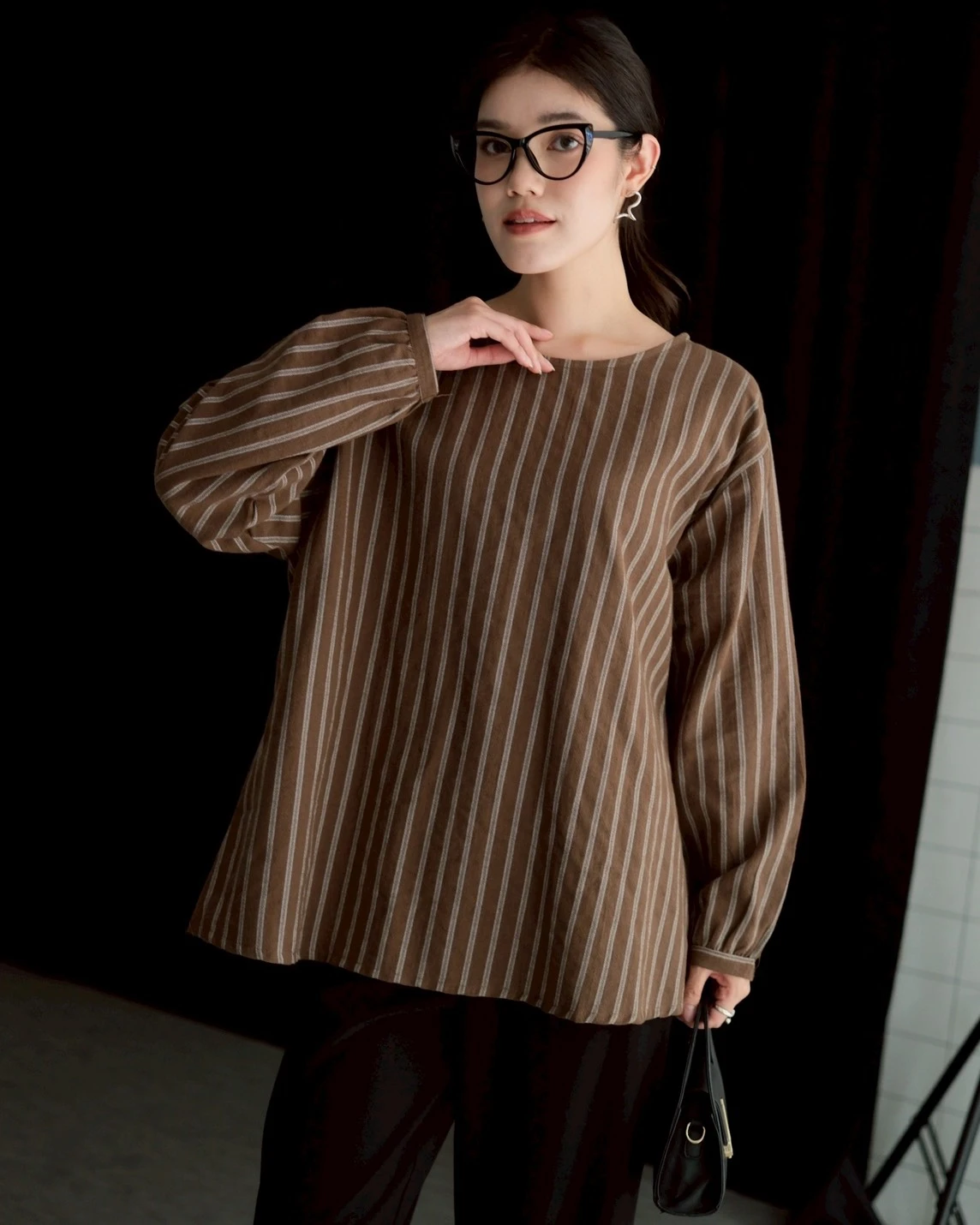 Diego Stripe Longsleeve Kode 70889 Coffee