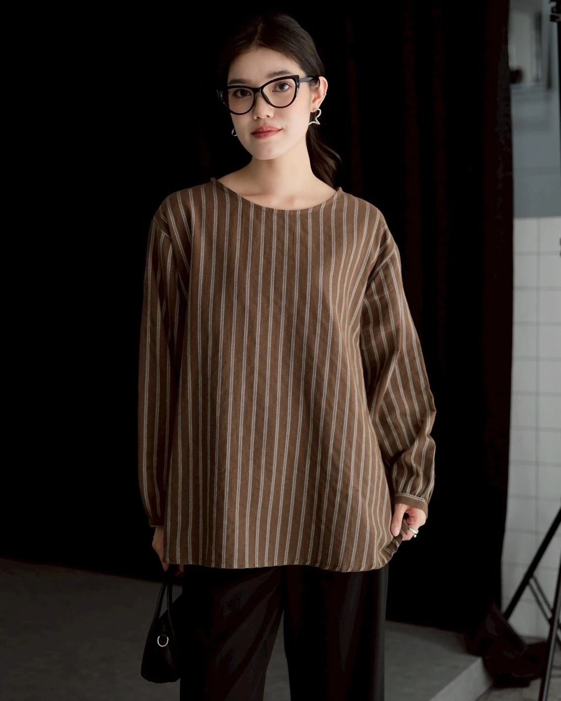 Diego Stripe Longsleeve Kode 70889 Coffee - Image 3