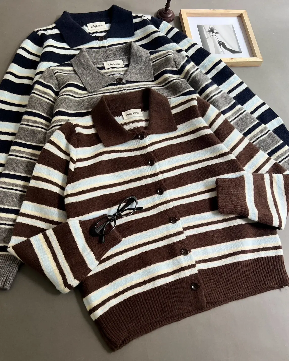 Xeryn Stripe Cardi Navy - Image 3