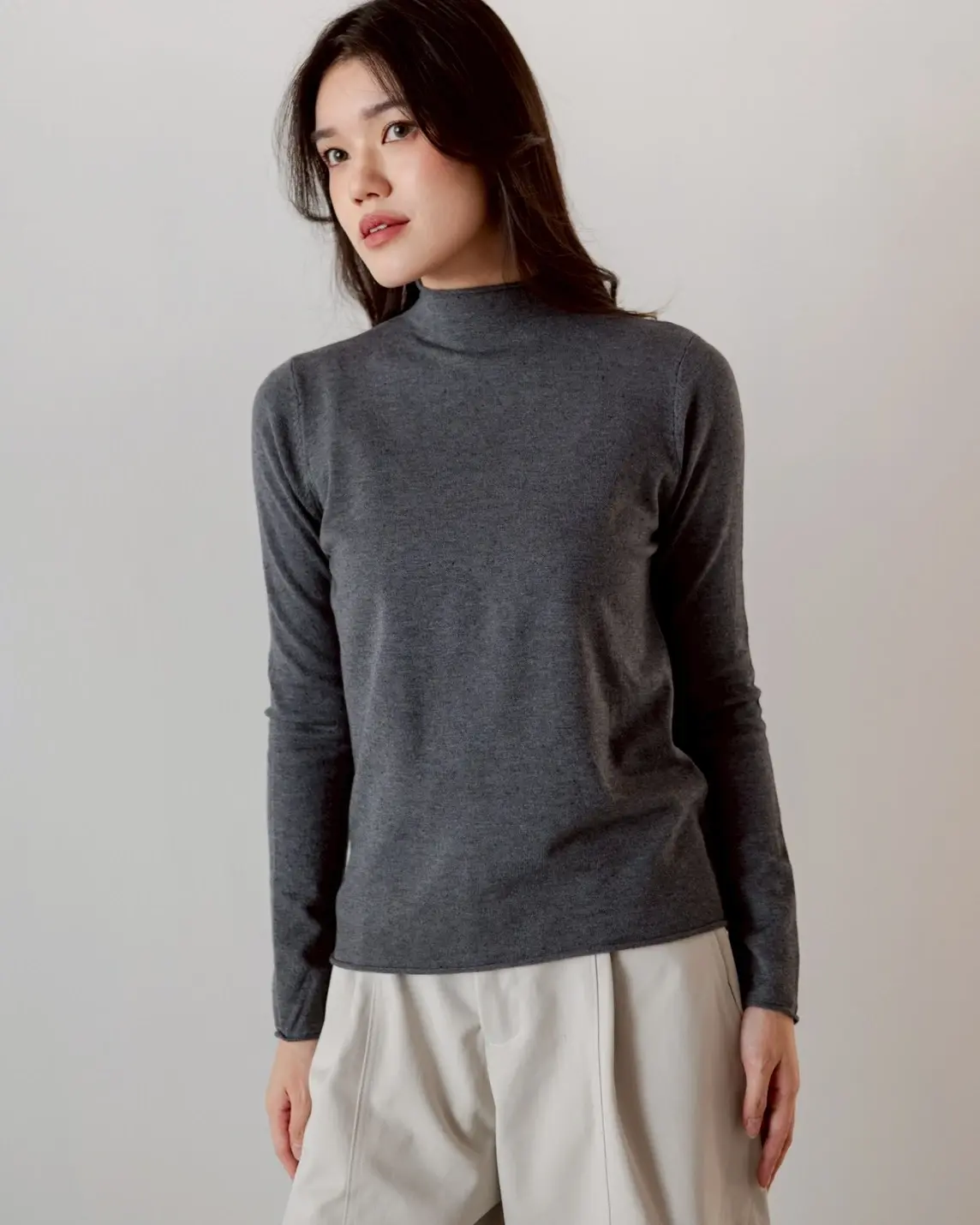 Bexora Turtleneck Longsleeve Kode 290J Dark Grey - Image 2