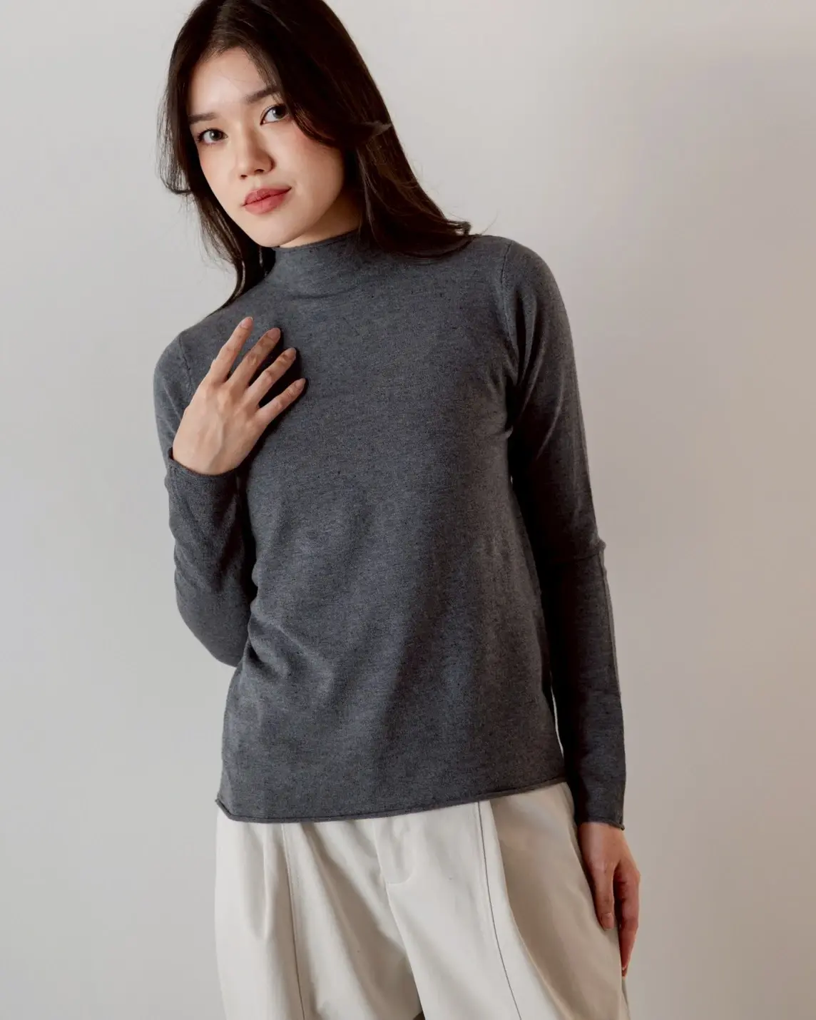 Bexora Turtleneck Longsleeve Kode 290J Dark Grey